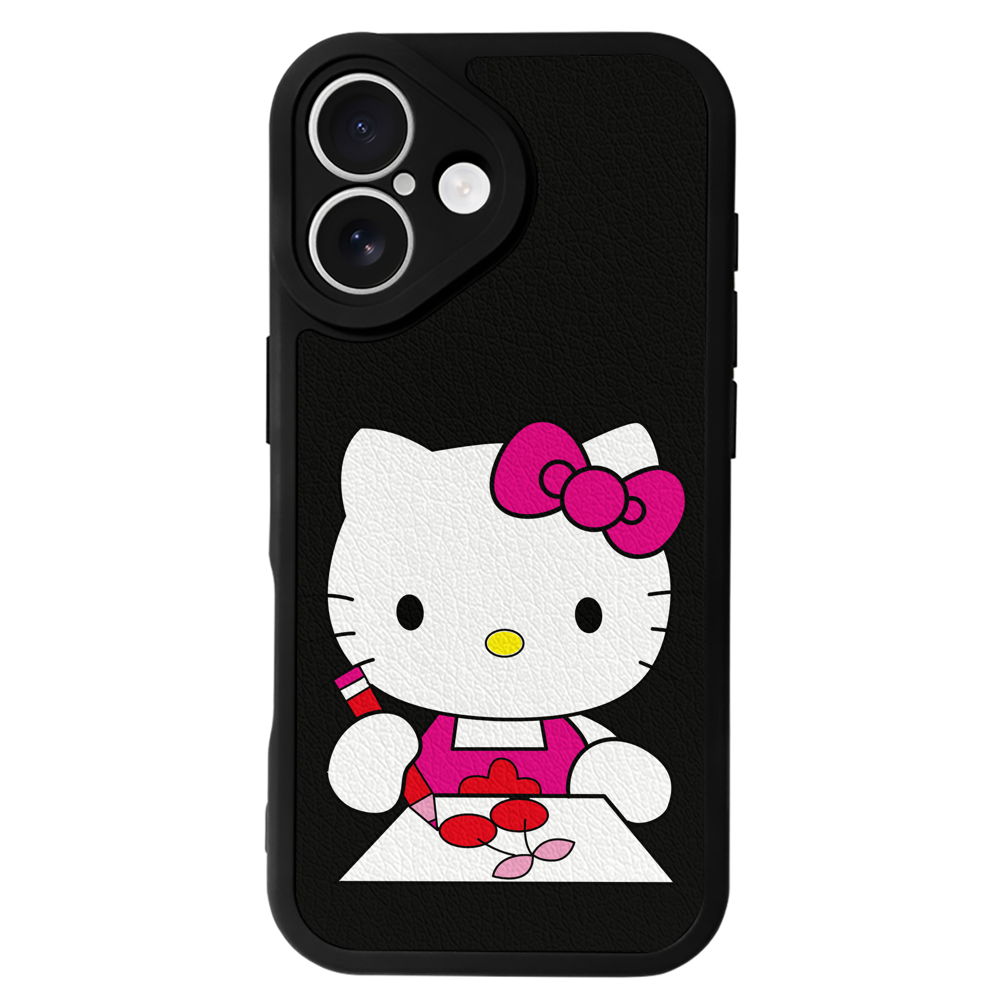（画像用） Hello Kitty ハローキティ 【iPhone 16シリーズ対応】シリコンスマホケース（レザー調） 材質：シリコン